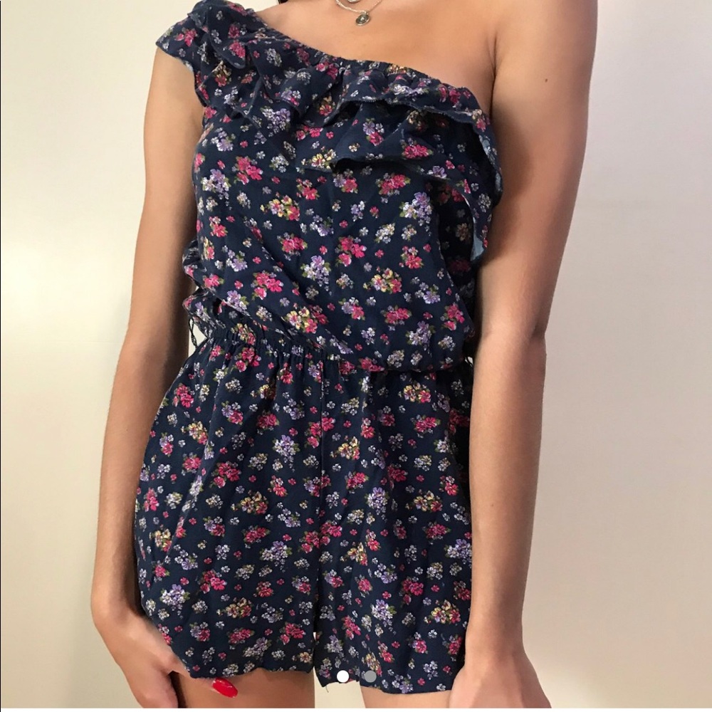 Flower printed romper